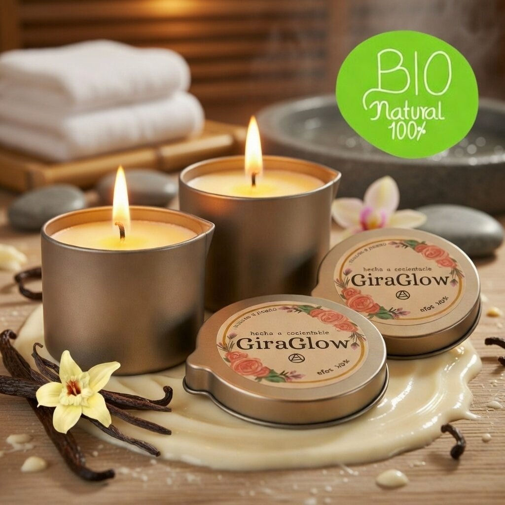 Pack de 2 Velas de Masaje e Hidratación Para la Piel con Aceites Naturales aroma a Vainilla Dulce. 4 onzas c/u - Imagen 4