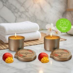 Pack de 2 Velas de Masaje e Hidratación Para la Piel con Aceites Naturales aroma a Mango Tropical.  4 onzas c/u