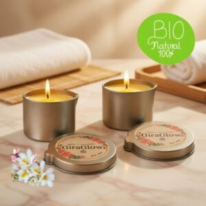 Pack 2 Velas de Masaje e Hidratación Para la Piel con Aceites Naturales aroma a Floral Acústica. 4 onzas c/u
