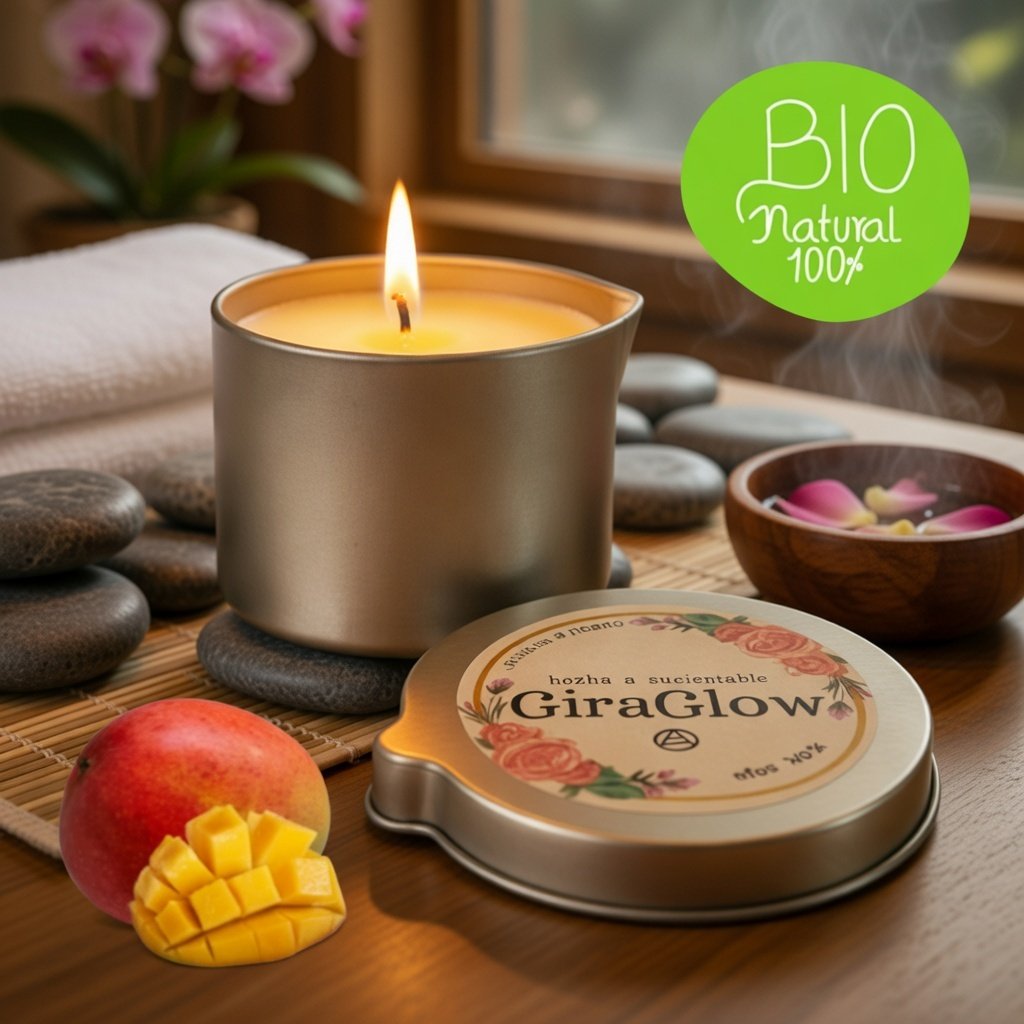 Velas para masaje aroma Mango Tropical 4 onzas - Imagen 4