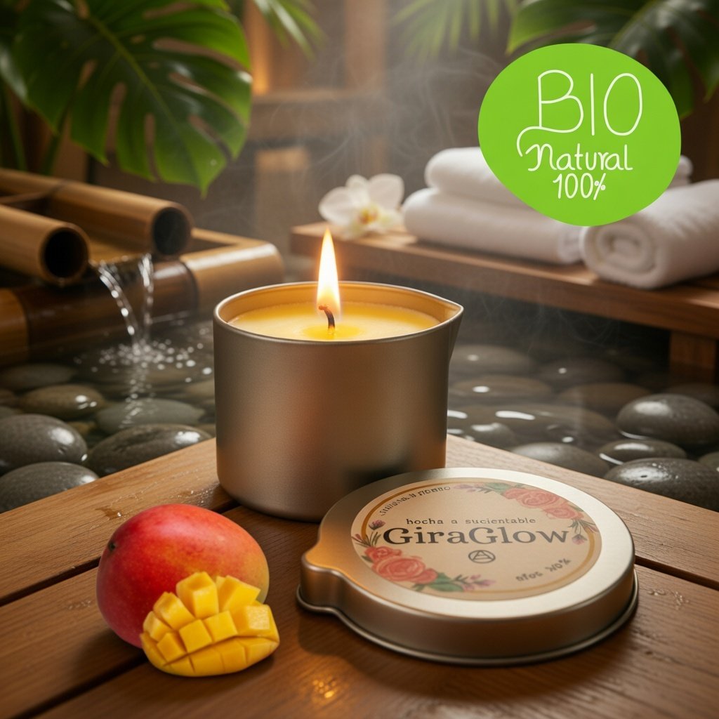 Velas para masaje aroma Mango Tropical 4 onzas - Imagen 3