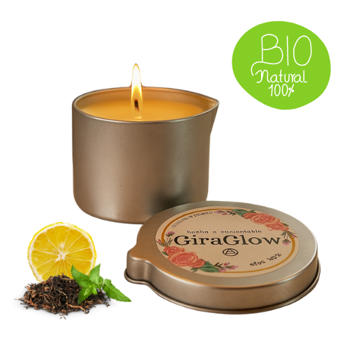 Pack 2 Velas para masaje aroma Té verde y Limón